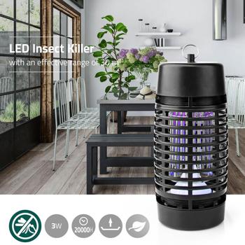 Preview: Wirkungsvoller 360° UV-Insektenvernichter: LED, schwarz, bis 30qm, Hänge- & Standfunktion – Kompakte Insektenbekämpfung für sorgenfreie Nächte