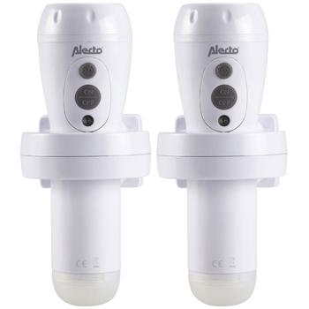 Preview: 2er-Set Akku LED-Taschenlampe: 200lm, Einschaltautomatik, Nachtlicht, weiss - Automatik Notlicht & Taschenlampe in Einem – Praktisch & Zuverlässig