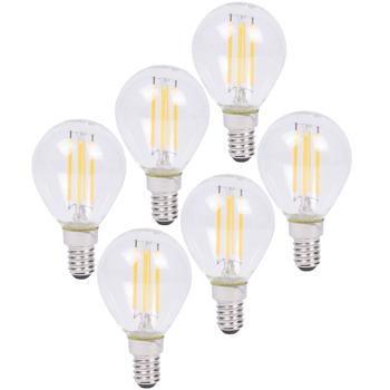 6er-Set LED-Filament-Lampe G45 - Dimmbar für gemütliche Raumbeleuchtung - E14, 4W, 400lm, 2500K warmweiss, 360°, 20.000h Lebensdauer