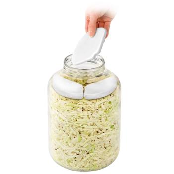 Preview: Fermentiergewichte aus Keramik 3er-Pack - Beschweren von Lebensmitteln & verhindert Schimmelbildung - Weiss, 7x12cm