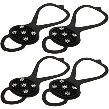 2er Set Anti-Rutsch Schuhspikes (schwarz): Gummi/Metall, Überzieher - für sicheren Halt bei Glätte - ideal für Winter, Spaziergang, Sport