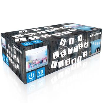 Personalisierbare Lichterkette, 4m, weiss-schwarz, 90 Buchstaben/Zahlen/Zeichen – Erstellen Sie individuelle Grussbotschaften & Dekorationen