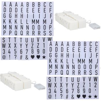 2er-Set Lichterkette für Grussbotschaften - 90 Buchstaben, Zahlen & Zeichen - 20 LED-Leuchtboxen - Batteriebetrieben - Kabellos - Indoor Deko