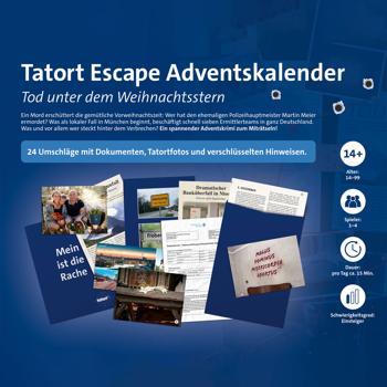 Preview: Tatort Escape Adventskalender - Tod unterm Weihnachtsstern - Krimi Adventskalender 1-4 Personen - 24 Türchen Hinweise - Mani Beckmann Autor