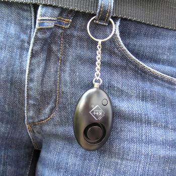 Preview: 4er-Set Lautstarker 120 dB Personenalarm mit LED-Taschenlampe, schwarz, persönliche Sicherheit, hohe Abschreckung, Taschenalarm für Notfälle