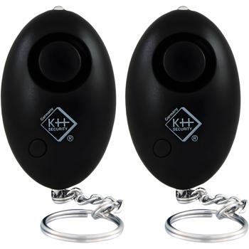 2er-Set Lautstarker 120 dB Personenalarm mit LED-Taschenlampe, schwarz, persönliche Sicherheit, hohe Abschreckung, Taschenalarm für Notfälle