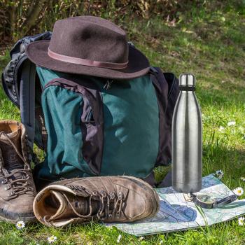 Preview: 2er-Set Doppelwandige Edelstahl Trinkflasche mit Geheimversteck (350ml Safe) - 12h warm/24h kalt - Schutz für Wertsachen, 400ml
