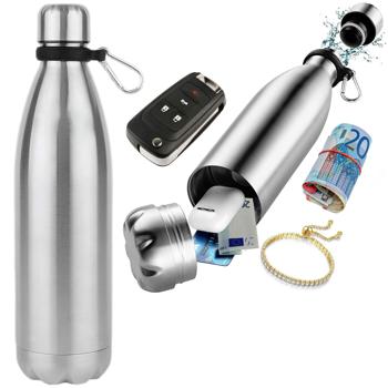 Doppelwandige Trinkflasche mit Geheimversteck, 400ml, aus Edelstahl: Perfekt für Reisen & Alltag - Schützen Sie Ihre Wertsachen