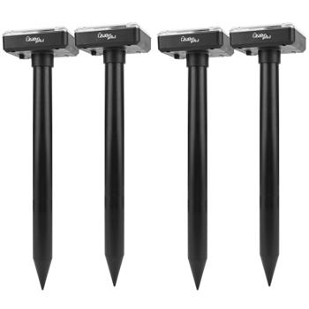 Preview: 8er-Set Solar-Maulwurffrei mit Akku - Effektiver Wühlmaus- & Maulwurfschreck - 400 Hz Schallfrequenz, IP44, schützt bis 700 m² - ganzjährig nutzbar