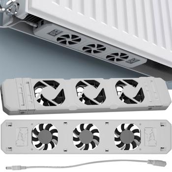 Heizkörperventilator mit Temperatursensor – Basis- & Erweiterungsset für effiziente Raumluft-Umwälzung, hilft Heizkosten zu sparen