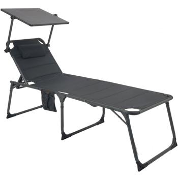 Preview: Multifunktionale Solar-Sonnenliege: 20W Solarpanel, 2 x USB, faltbar & wetterfest (IP54) - ideal für Garten, Terrasse, Camping & mehr