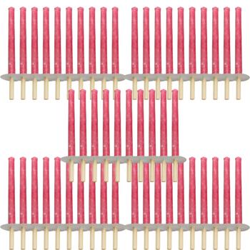 Preview: 50er-Set Wachsfackeln - Holzgriff & Handschutzteller - 60 min Brenndauer - Nicht tropfend - Ideal für Gartenfest Hochzeit Camping