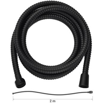 Preview: Duschschlauch - Edelstahl, schwarz, 2m Länge - Mit Wassersparfunktion, flexibel & rostfrei - Ideal für Badmodernisierung & Komfortduschen