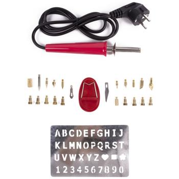 Gravier- & Brandmalgerät für Holz, Leder & Kork–26-teiliges Set mit verschiedenen Aufsätzen, 15-30W, kreatives DIY-Werkzeug für präzise Verzierungen