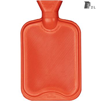Preview: Wärmflasche Naturkautschuk 2,0 Liter - Ideal für Bett, Couch & Entspannung - Lindert Schmerzen, kühlt im Sommer - Rot, 19,5x32cm, BS 1970:2006 Standard