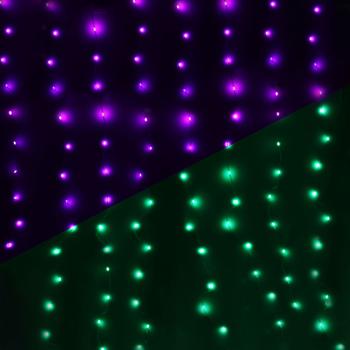 Preview: 2er-Set Bunter LED-Lichtervorhang mit 240 LEDs, RGB, IP44, 6 x 0,6 m, stimmungsvolle Beleuchtung mit einem magischen Lichtspiel für Fenster, Wände