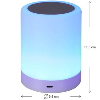 Preview: 2er-Set Akku Tischlampe - dimmbar mit Touch-Funktion - 6 Lichtfarben, kabellos, USB-C-aufladbar, 18650 Li-Ion 1200 mAh