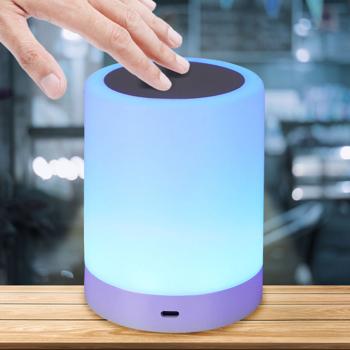 Akku Tischlampe mit Touch Funktion - Dimmbar, 6 Lichtfarben, warmweiss - USB-C, kabellos, Ø 9.5 x H 11.5 cm - Stimmungslicht, Camping, Nachttisch