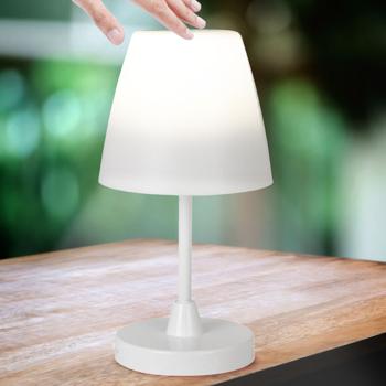 Dimmbare Akku-Tischlampe mit Touch-Funktion: Warmweisse 100 Lumen, 3 Stufen, IP44 – flexible, moderne Beleuchtung