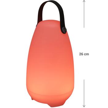 Preview: Kabellose Design-Lampe - Akku-Tischlampe, 26cm: 4 Lichtmodi weiss + 16 RGB-Farben, IP44, stimmungsvoll & wetterfest - Ihr flexibler Lichtakzent