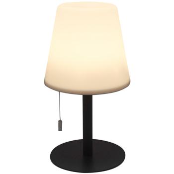 Preview: Akku Tischlampe - 4 Lichtmodi weiss & bunt - IP44 Spritzwasserschutz - Ideal für drinnen & draussen - USB wiederaufladbar - 30cm - Schwarz/Weiss