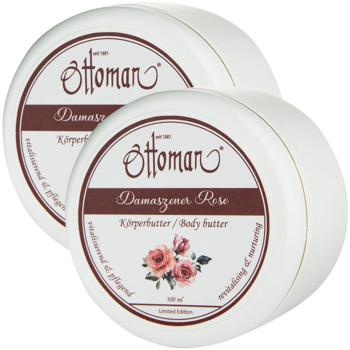 2er-Set Rose Körperbutter - Reichhaltige Pflege für geschmeidige Haut nach Duschen/Baden - Entspannender Rosenduft, harmonisierend, 300ml Inhalt