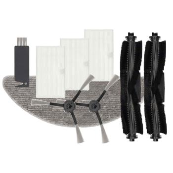 Staubsauger Roboter Ersatzteil-Set - Verlängert Lebensdauer & Reinigungsleistung - Inkl. 3 HEPA-Filter, 2 Seitenbürsten, 2 Anlehn-Bürsten, Mopp, Schneidemesser