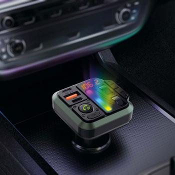 Preview: Bluetooth 5.3 FM-Transmitter mit Freisprecheinrichtung, LED-Licht & 20W Schnellladung – Musik, Anrufe & Aufladen im Auto