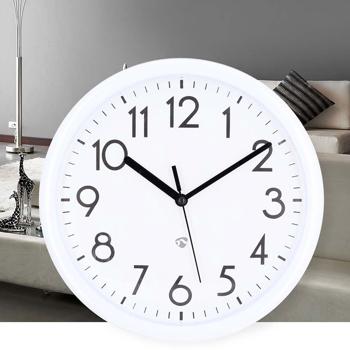 Preview: Wanduhr mit Präzisem Quarzlaufwerk - Geräuscharmes Ø 22 cm Kunststoffgehäuse für Zuhause & Büro - Leicht, robust, AA-Batteriebetrieben