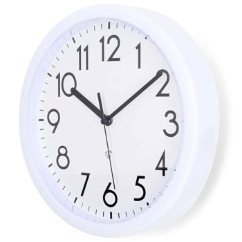 Preview: Wanduhr mit Präzisem Quarzlaufwerk - Geräuscharmes Ø 22 cm Kunststoffgehäuse für Zuhause & Büro - Leicht, robust, AA-Batteriebetrieben