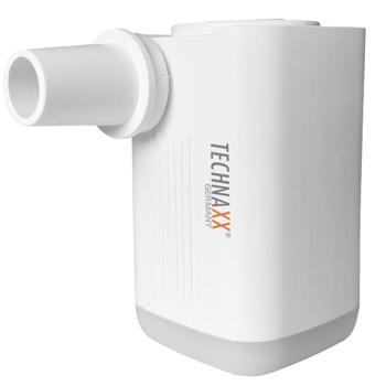 Preview: Kompakte Akku-Luftpumpe mit LED: weiss, 5 Düsen – schnell aufpumpen, flexible Einsatzmöglichkeiten, mit integrierter Leuchte