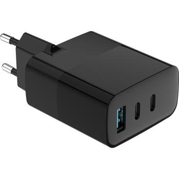 Preview: USB Ladegerät inkl. Ladekabel USB-C auf USB-C, 65 Watt, 2 USB-C Ports - 1 USB-A Port, Netzteil / Stecker für Notebook, MacBook, iPad, iPhone, Samsung