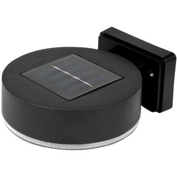 Autarke Solar Wandleuchte, rund, schwarz, IP44, 12 x 8 cm, Leuchtet bis zu 8 Stunden, inkl. Montagematerial
