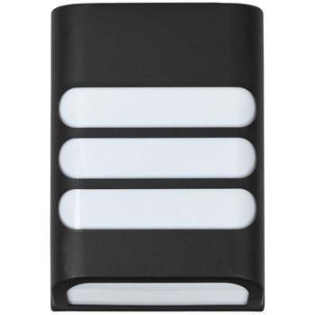 Elegante Solar Wandlampe - 8h Leuchtdauer, IP44 Spritzwasserschutz, warmweisses Licht - für sichere Aussenbereiche, Gartenwege - Schwarz, 16x11 cm