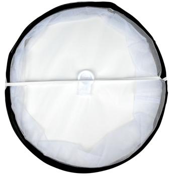 Preview: Insekten-Abdeckhaube rund - faltbar für Lebensmittel, Kuchen & Obstschutz - Ø 37x15.5 cm - Weiss/Schwarz - hygienisch & platzsparend