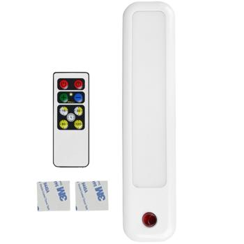 Preview: LED Lichtleiste, warmweiss, dimmbar, Batteriebetrieb, mit Timer, 21,5 x 5 cm, auch ohne Bohren sofort verwendbar