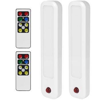 2er-Set LED Lichtleiste - Dimmbar & warmweiss mit Timer-Funktion - Batteriebetrieb, Fernbedienung (8m), 21,5x5cm, 3000K, 95 Lumen - Für Küche, Bad & Schrank