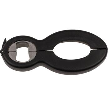 Preview: 6in1 Universal-Öffner - Bierflaschen, Chipstüten, Konserven, Schraubverschlüsse - Ergonomisch, rutschfest, Edelstahl, Kunststoff - Grau/Schwarz