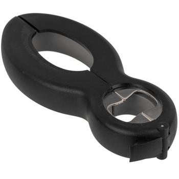 6in1 Universal-Öffner - Bierflaschen, Chipstüten, Konserven, Schraubverschlüsse - Ergonomisch, rutschfest, Edelstahl, Kunststoff - Grau/Schwarz