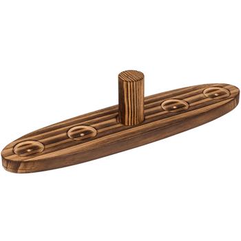 Preview: Ringwurf-Trinkspiel aus Echtholz, mit 2 Shotgläsern – Hochwertiges Hakenspiel für gesellige Abende, stilvolles Design, Ring Toss Hook Battle Game