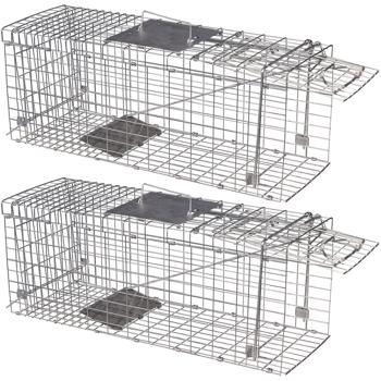 Preview: 2er-Set Robuste Marder Lebendfalle (66x26x23cm) aus Metall – Mit Tragegriff & Beissschutz – Sicherer Fang ohne Verletzungen für Mensch und Tier