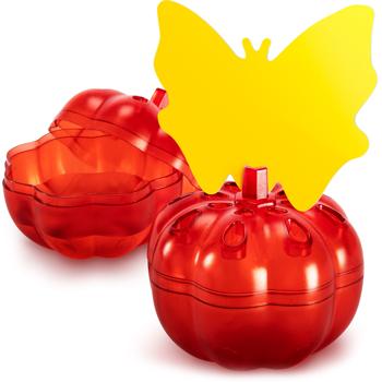 Preview: Effektive Obstfliegenfalle, 4 Stück, Apfeldesign, Rot – Stilvolle Fruchtfliegenfalle zur Bekämpfung von Frucht- & Obstfliegen