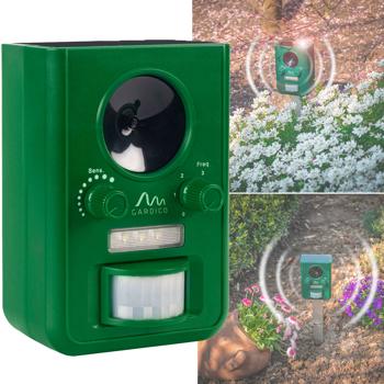 Universal Solar Tiervertreiber mit Ultraschall und Blitzlicht, 150 m² Reichweite, vertreibt Wild- und Haustiere, grün, sicherer Schutz