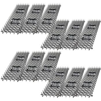 Dornengitter mit Duftschalen 12 Stück - Tierabwehr für Gemüsebeete, Rasen & Motorraum - 50x15x3 cm - Schützt vor Katzen, Hunden, Mardern, Schnecken