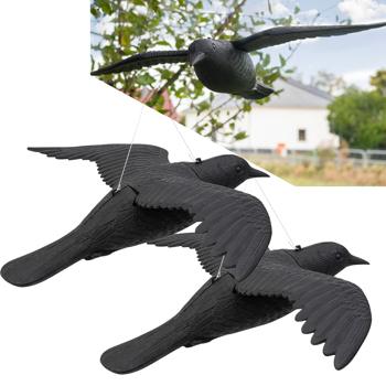 2er-Set Vogelabwehr Falke - Realistische Vogelscheuche mit 59 cm Flügelspannweite - Schützt Beete, Balkone & Ernte - Wetterfester Kunststoff