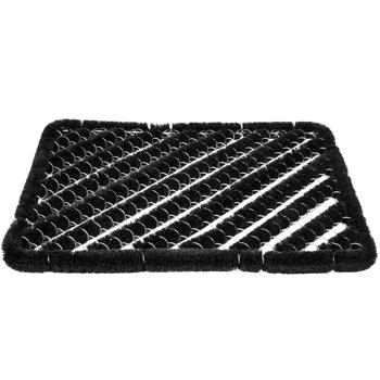 Preview: Fussmatte mit Metallborsten - Effektive Schuhsohlen-Reinigung für Innen & Aussen - Robuste Bürsten 40x60cm, schwarz - Schmutzfangmatte langlebig