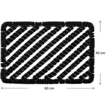 Preview: Fussmatte mit Metallborsten - Effektive Schuhsohlen-Reinigung für Innen & Aussen - Robuste Bürsten 40x60cm, schwarz - Schmutzfangmatte langlebig