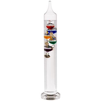 Galileo Glas-Thermometer 28 cm - Dekoelement mit präziser Temperaturanzeige - Ideal für Büro & Wohnräume - Glas-Metall-Design - Galileisches Prinzip