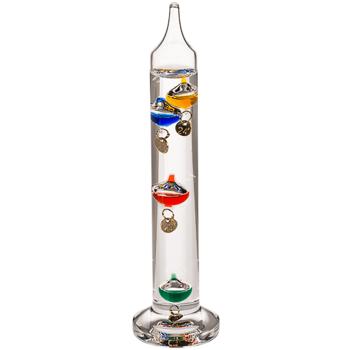 Preview: Galileo Glas-Thermometer 18cm - Dekoratives Standthermometer für Temperaturanzeige - Hochwertiges Design aus Glas & Metall