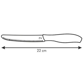 Preview: 6er-Set Frühstücksmesser - Wellenschliff für Brötchen, Butter, Tomaten - 12 cm Klingenlänge - Rostfreier Edelstahl, spülmaschinenfest, ergonomisch, schwarz